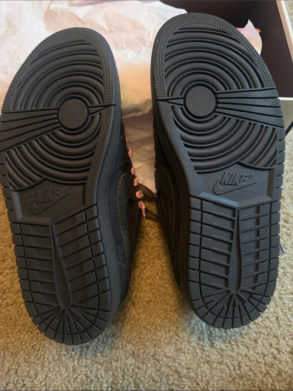 Travis Scott Brown Suede Sneakers with Pink Accent Laces - Picture 9 of 10